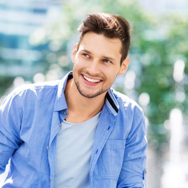 Dental Bonding Young Man Outdoors
